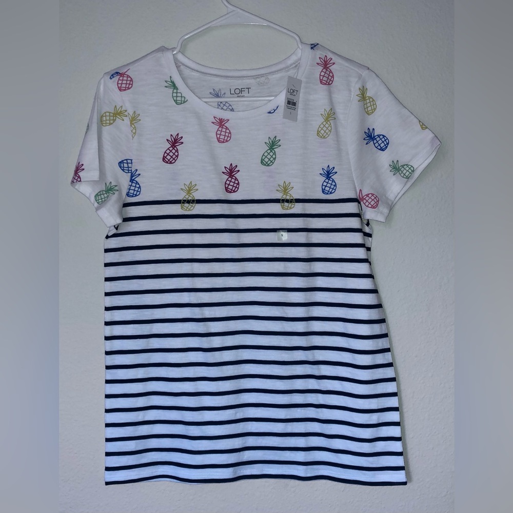 Striped and Pineapple Design Top -  Loft Outlet S *Brand New With Tags*
